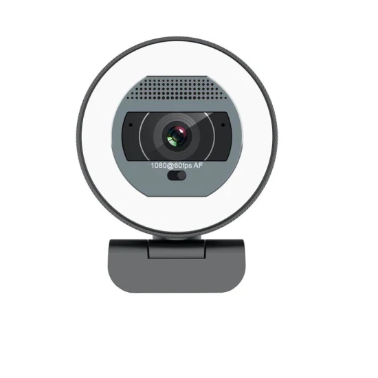 Sell1080p 2K Ringlicht-Webcam, 5-fach Zoom, Laptop-Desktop-USB-Kamera, Ringlicht-Webcam für Gaming-Konferenzen